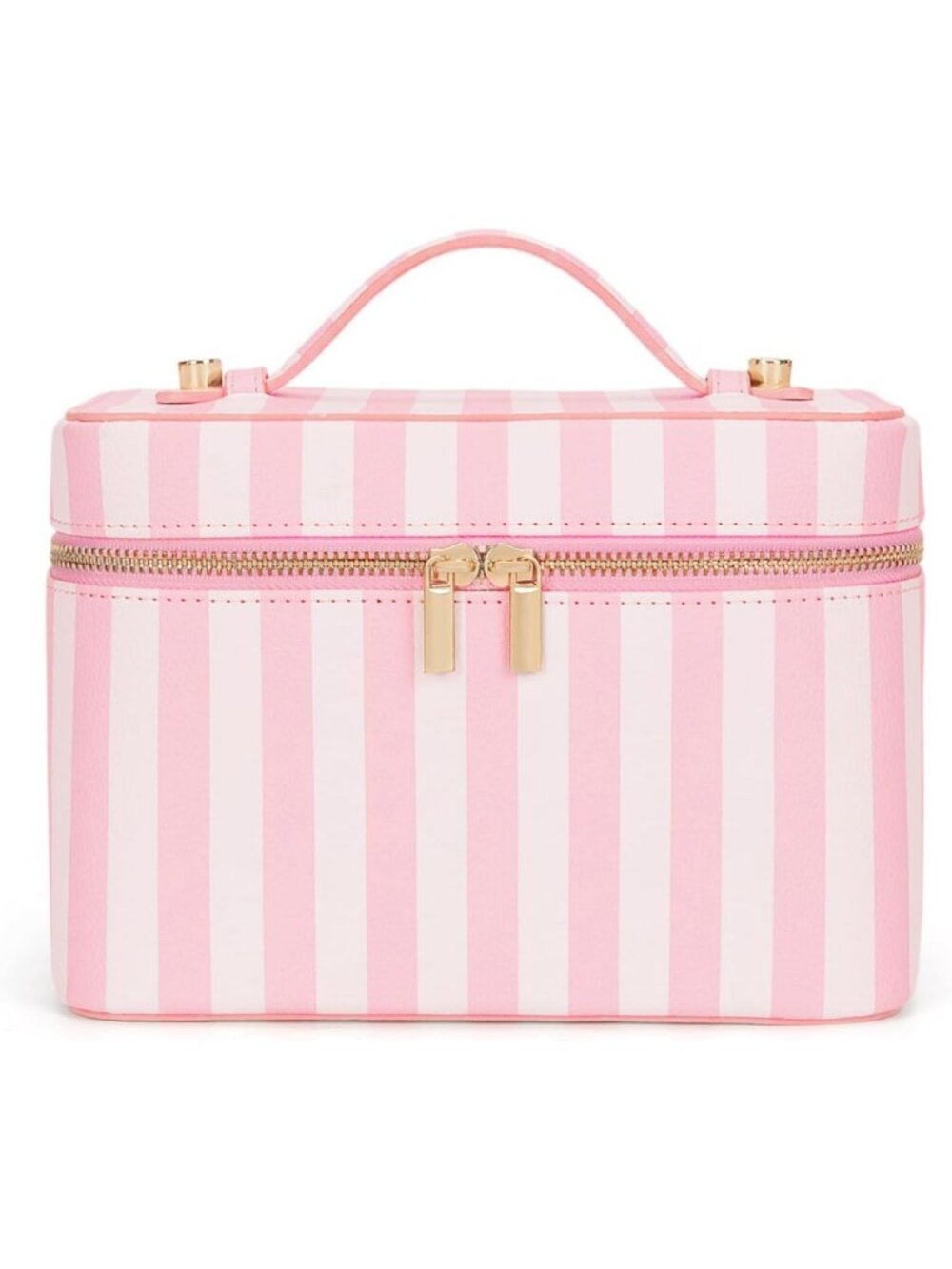 Stylish Leather Makeup Bag & Vanity Case - Travel Cosmetic Organizer & Toiletry